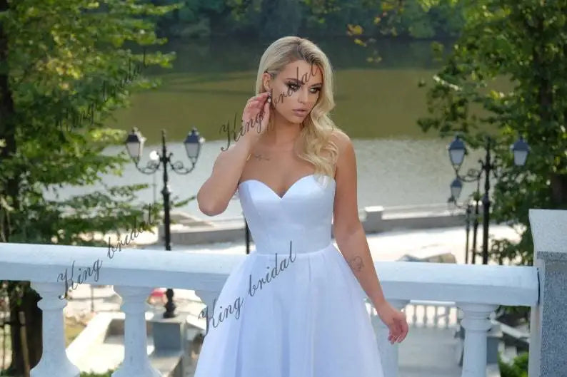 Vestido de novia de playa sencillo y elegante, vestido de fiesta con corsé de tul, corte A, personalizado, para fiesta de graduación o de noche, vestido formal para mujer elegante 