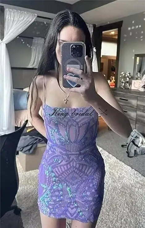 Sexy Backless Women's Sparkly Sequin Homecoming Dresses 2025 Short Tight Open Back Formal Cocktail Prom Party Gown for Teens