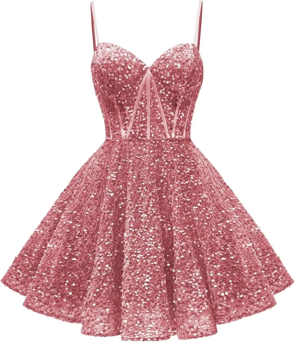 Spaghetti Straps Sequin Homecoming Dress Short Prom Gown with Pockets Evening Party Gowns cocktail dress  party mini dresses