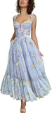 Custom Made Women's Flower Embroidery Tulle Prom Dresses Tea Length Corset A Line Fairy Formal Evening Party Gown Bridesmaid