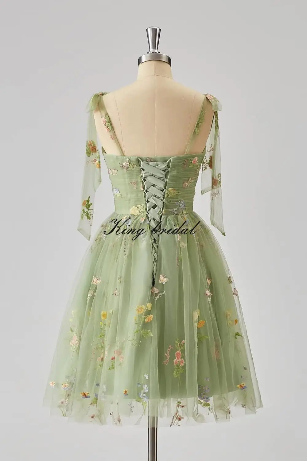 Flower Embroidery Tulle Short Homecoming Dresses for Teens Mini Spaghetti Straps Formal Prom Evening Party Gown cocktail dress