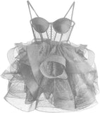 Organza Tüll Homecoming Kleider Spaghettiträger Lagen Kurzes Ballkleid Sweetheart Cocktailkleid Cocktailkleid 