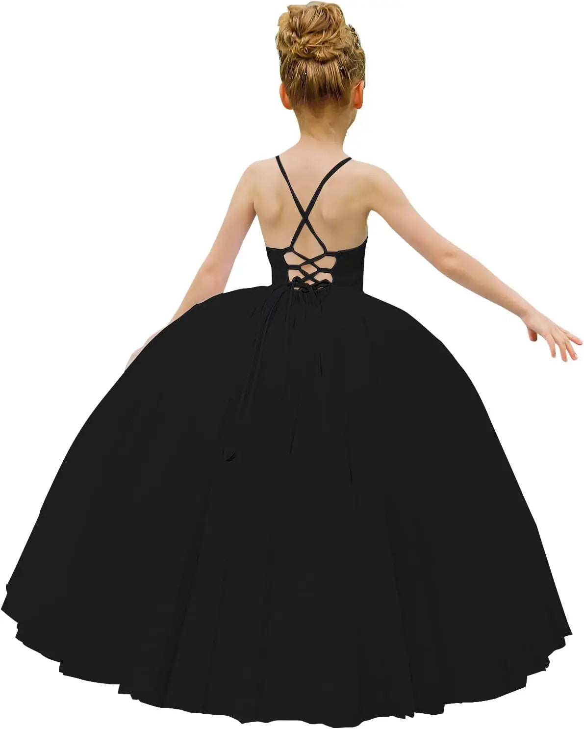 Flower Girl Dress Crossed Straps Lace Wedding Dresses Party Bridesmaid Ball Gown princess dress  pageant dresses for girls