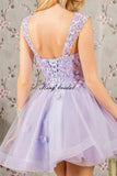 Glitter Tulle Appliques Homecoming Dresses for Teens Beaded Off Shoulder Short Prom Dresses Lace Cocktail Mini Dress Club Gowns