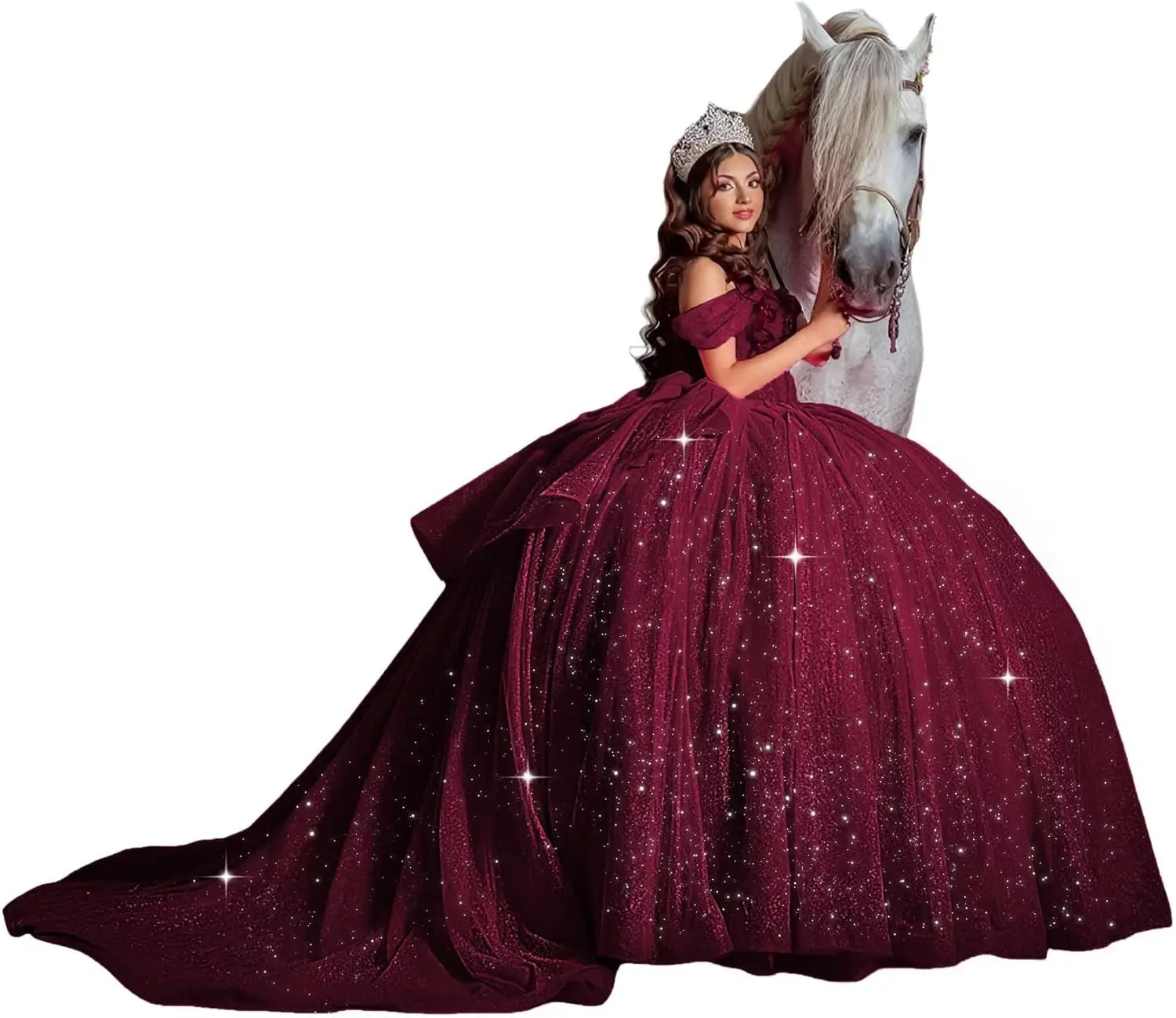 Off Shoulder Quinceanera Dresses Ball Gown Sparkly Beading Tulle Prom Dress Ruffle Layered Sweet 16 Dresses party dresses