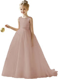 Flower Girl Tulle Tutu Dress for Kids Wedding Girl First Communion Pageant Dresses Princess Prom Ball Gowns with Bow