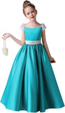 Festzugskleider für Mädchen, Satin, Blumenmädchenkleid, Flügelärmel, Ballkleid mit Pailletten, Prinzessinnenkleid für Geburtstagsparty, Festzugskleid für Mädchen 