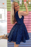 Vestido de fiesta corto con lentejuelas y un hombro brillante para mujeres y niñas. 