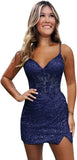 Sparkly Sequin Homecoming Dresses for Teens Short Tight Appliques Mini Formal Prom Cocktail Gown 2025 Wedding Party Dresses
