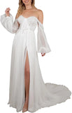 Vestidos de novia hechos a medida para novia, largos, bohemios, con encaje floral, apliques de tul, corsé, playa, línea A, vestidos de novia, vestidos de novia, mangas de encaje 