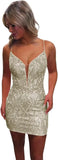 Vestidos de fiesta ajustados con lentejuelas brillantes y sexys para adolescentes, vestidos cortos de encaje con purpurina para fiesta de graduación, vestido de cóctel sin espalda para mujer, vestido de club 
