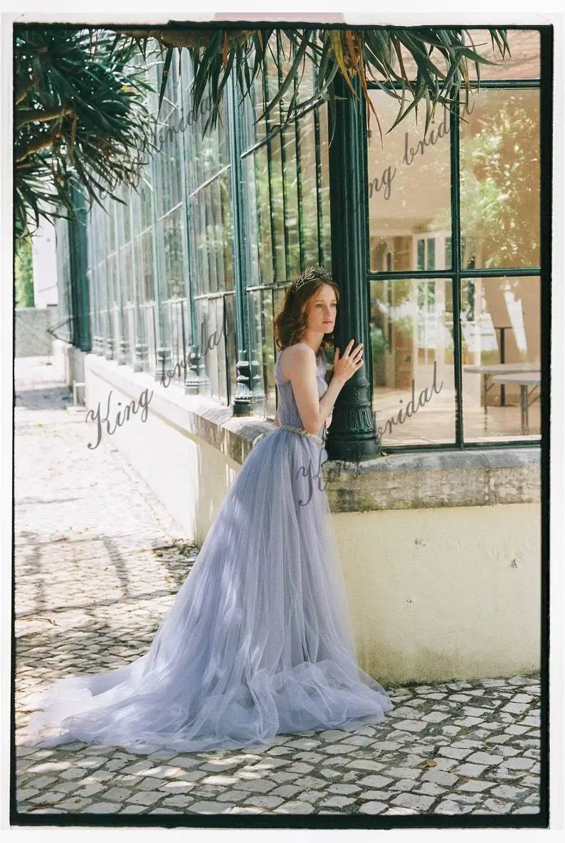 One shoulder wedding dress Draped Corset bridal gown  evening prom dresses formal party dress women elegant