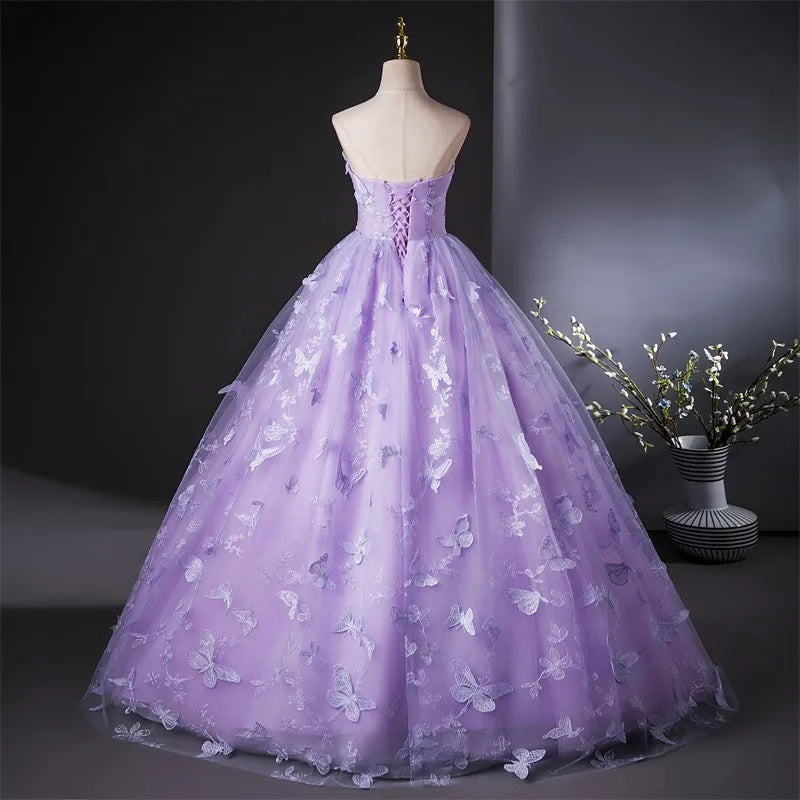 Ashley Gloria Strapless Party Dress Luxury 15 Quinceanera Dresses Sweet Lace Ball Gown Custom Color For Girls