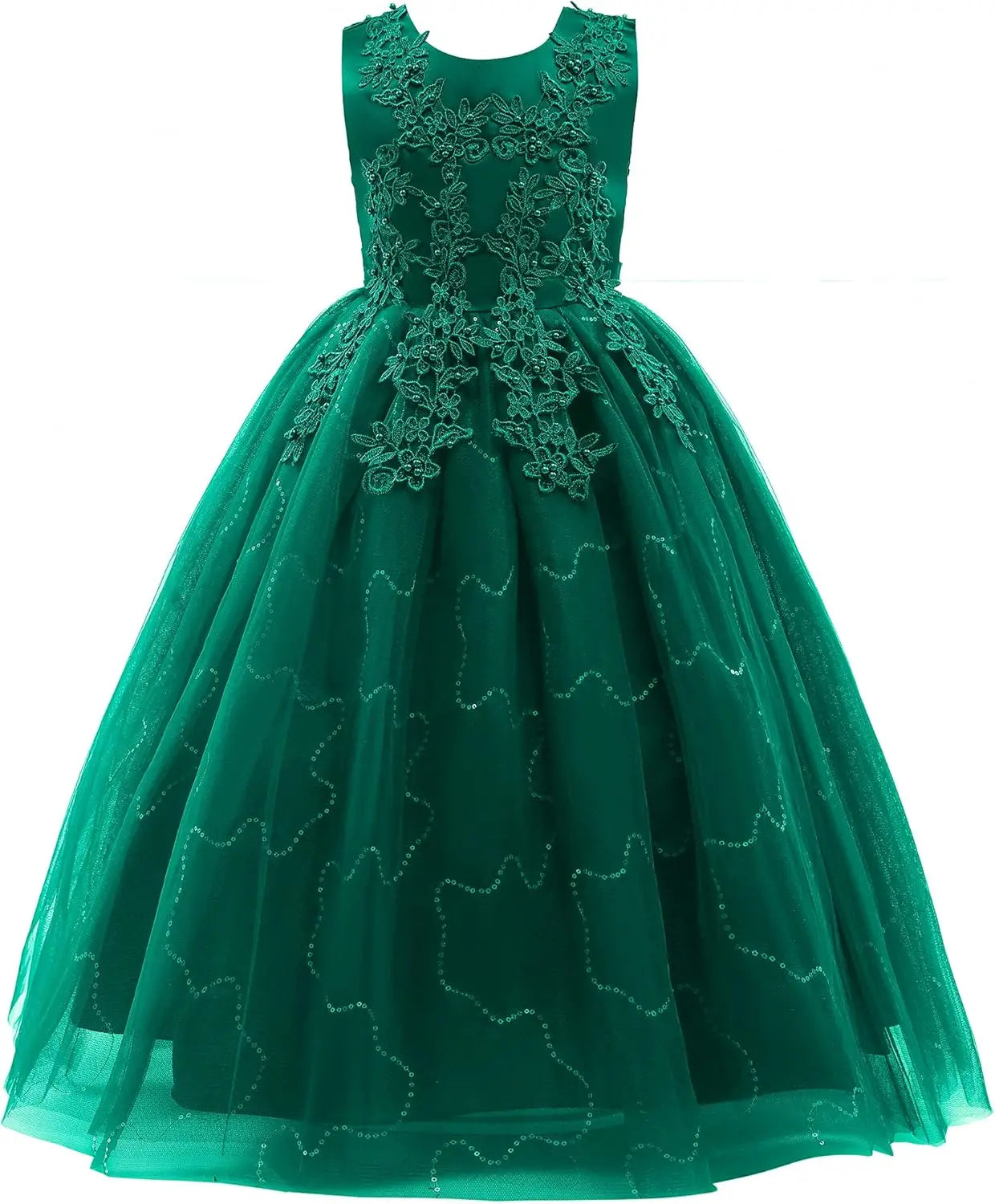 Little/Big Girls Lace Bridesmaid Dress Flower Kid Wedding Ball Gown Toddler Princess Pageant Evening Dresses princess dress