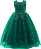 Little/Big Girls Lace Bridesmaid Dress Flower Kid Wedding Ball Gown Toddler Princess Pageant Evening Dresses princess dress