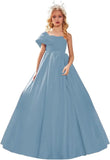 Satin One Shoulder Flower Girl Dresses for Wedding Ball Gown Puffy Pageant Gown Cute First Communion Dress princess dress