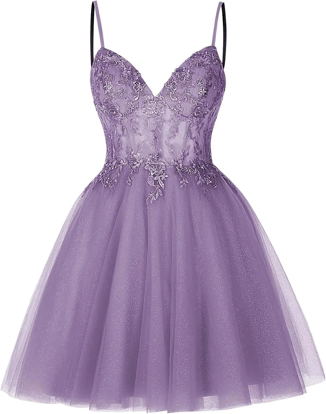 Pretty Short Lace Floral Homecoming Dresses for Teens Sparkly Tulle Illusion Prom Dress Cocktail Party Gowns Bridesmaid Gown