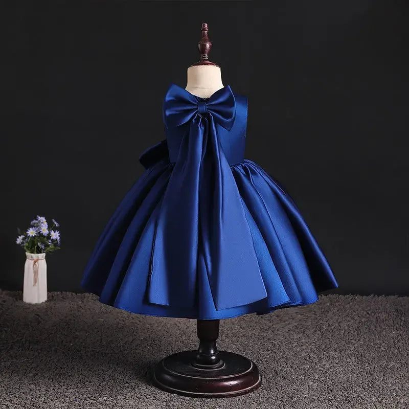 Baby Girls Wedding Birthday Bownot Dresses Clothing Toddler Kids Princess Party Ball Holy Communion Gown Customized Flower