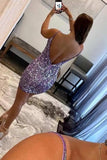 Women's Sparkly Sequin Homecoming Dress Corset Short Prom Dress V Neck Tight Cocktail Party Gowns Sexy Backless Club Dresses
