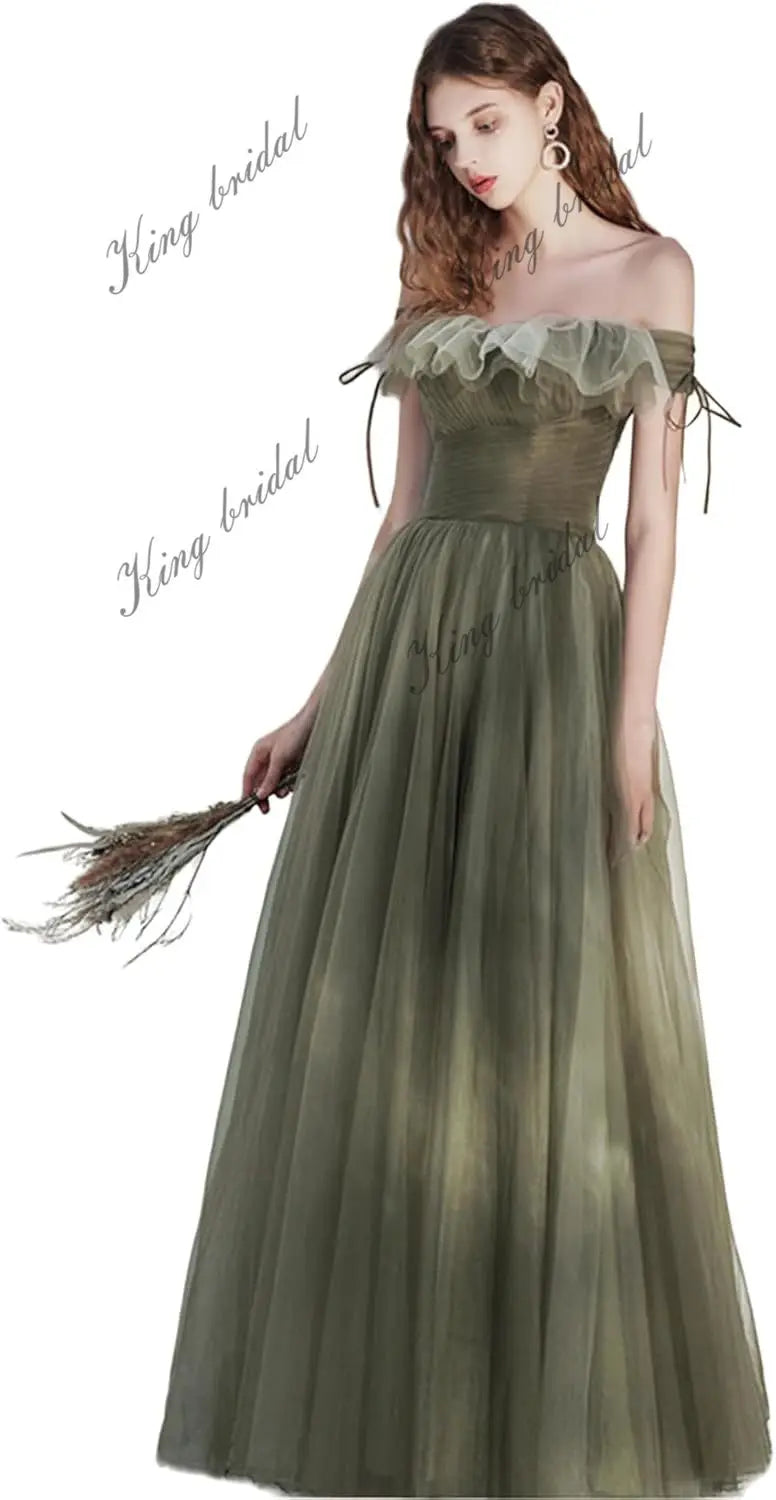 Schulterfreies Mesh-Ball-Abendkleid für Geburtstage, Cocktailparty-Kleider für Damen, formelles Abendkleid, Party-Hochzeitskleider 