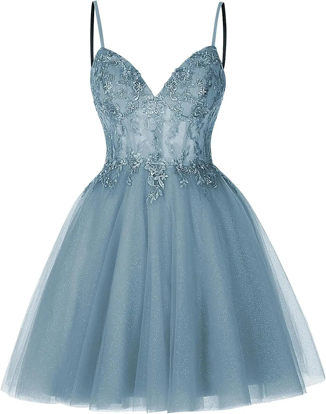 Pretty Short Lace Floral Homecoming Dresses for Teens Sparkly Tulle Illusion Prom Dress Cocktail Party Gowns Bridesmaid Gown