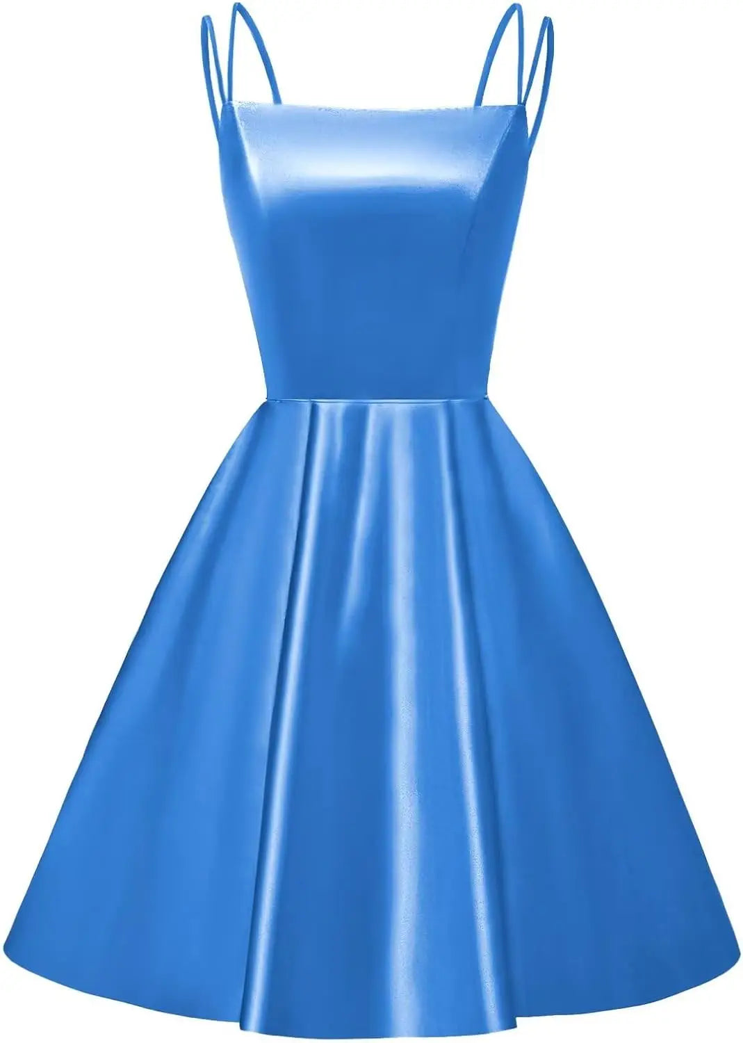 Satin Homecoming-Kleider für Teenager, kurze Ballkleider 2025, Spaghettiträger, Cocktailparty-Kleid, Abschlusskleid, Minikleid 