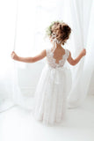 Boho Weißes Blumenmädchen Kleid, Rustikales Tüll Hochzeitskleid, Willst du mein Blumenmädchen Vorschlag sein, Boho Kleider Prinzessinnenkleid 