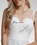Vestido de novia de tul con puntos y purpurina personalizado, vestidos de novia de tul brillante, elegantes vestidos de novia con corsé, vestido de novia drapeado personalizado. 