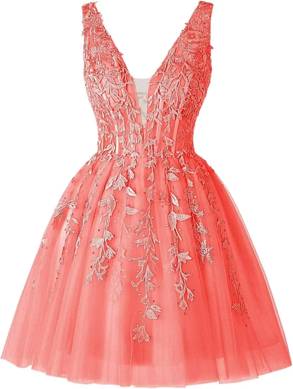 V Neck Short Homecoming Dresses for Teens Lace Tulle Prom Dress Cocktail Party Dress short prom dress  party dresses