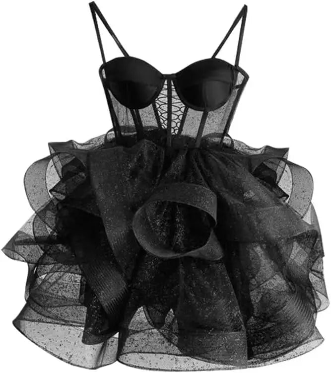Organza Tüll Homecoming Kleider Spaghettiträger Lagen Kurzes Ballkleid Sweetheart Cocktailkleid Cocktailkleid 