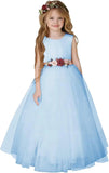 Flower Girl Dresses for Wedding Satin Tulle Princess Pageant Dress with Bow Long A Line Prom Ball Gowns girls party dress