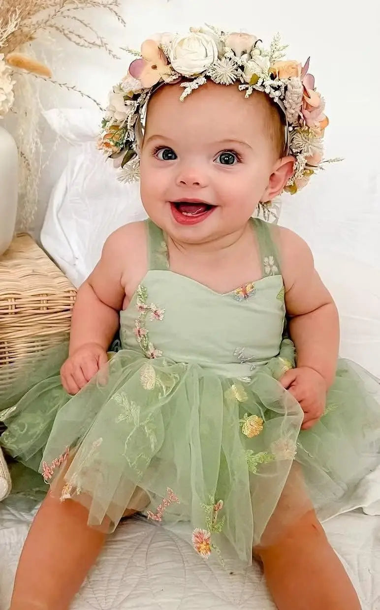 Vestidos de niña de las flores para boda, cortos, con encaje floral bordado, tul, vestido de princesa para desfile infantil, vestidos para niñas. 