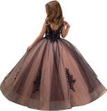 Vestido de niña de las flores con apliques de encaje: elegante vestido de gala para niñas, bodas, bailes de graduación y ocasiones especiales. 