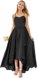 Vestidos de dama de honor para bodas, de gasa alta y baja, plisados, con tirantes finos, vestido de fiesta formal, vestidos de dama de honor para bodas 