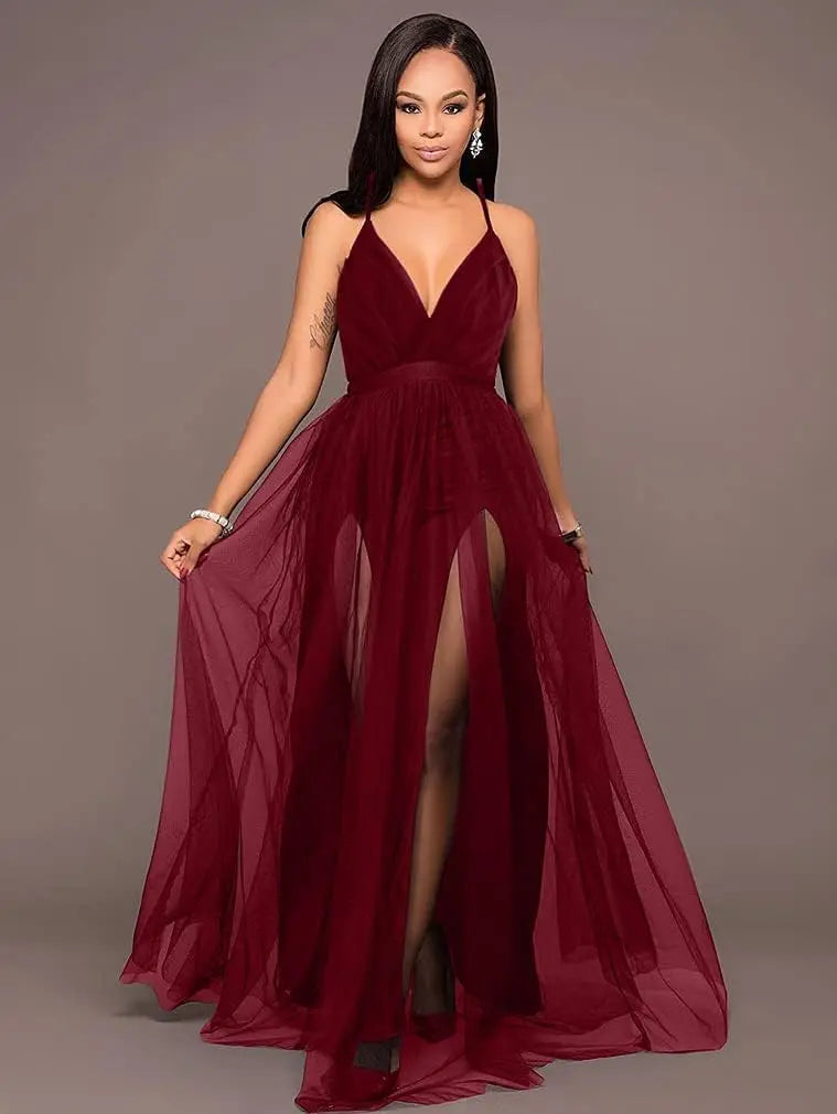 Women's Sexy Deep V Neck Split Cocktail Party Formal Bridesmaid Maxi Dress evening dresses  prom party dresses