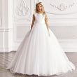 Vestidos de princesa para fiesta de cumpleaños, baile de graduación, banquete, vestidos de niña de las flores, apliques bordados blancos con cola, sin mangas para boda 