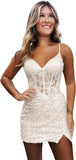 Sparkly Sequin Homecoming Dresses for Teens Short Tight Appliques Mini Formal Prom Cocktail Gown 2025 Wedding Party Dresses