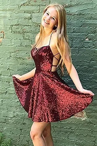 Vestidos de fiesta formales con cuello halter y lentejuelas para mujer, cortos, sin espalda, con lentejuelas azules, para cóctel 