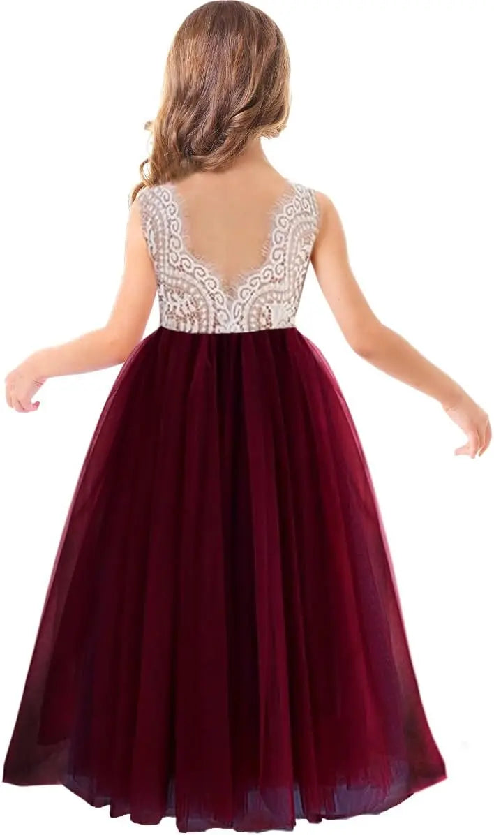 Vestido de niña de las flores, princesa, sin mangas, floral, bordado, para verano, boda, desfile, cumpleaños, tutú, vestido de tul 