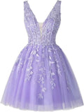 V Neck Short Homecoming Dresses for Teens Lace Tulle Prom Dress Cocktail Party Dress short prom dress  party dresses