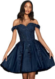 Vestidos de fiesta de tul con hombros descubiertos 2025, vestidos de fiesta cortos de encaje estilo princesa, vestidos de graduación 