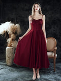 New Satin Medium Long Spaghetti Strap Dress for Special Occasions Prom Bridesmaid Dress for Women's Dress Party