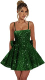 Maßgefertigte Damen-Heimkehrkleider mit quadratischem Ausschnitt und Pailletten für Teenager, A-Linie, kurzes Abschlussballkleid, Hochzeitsfeierkleid, Clubwear, Cocktailkleid 