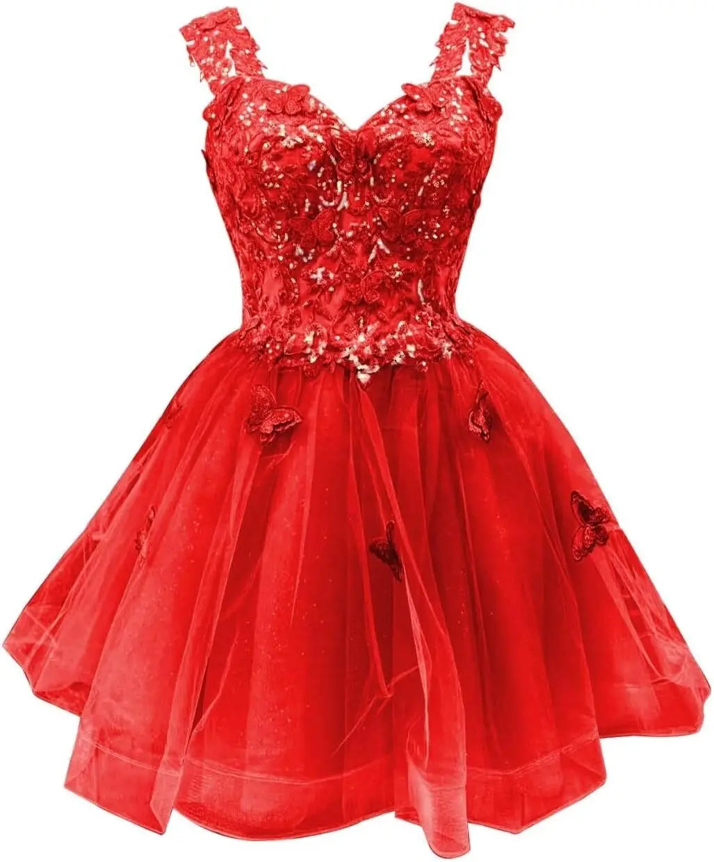 3D Butterfly Short Homecoming Dresses Sparkly Tulle Prom Dress Teens Off Shoulder DAMA Dresses for Quinceanera