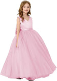 Satin Tulle Flower Girl Tutu Dress for Wedding Formal Holiday First Communion Dress with Bow pageant princess dresses for girls