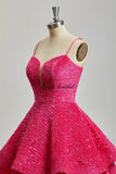 Vestidos de fiesta cortos con lentejuelas brillantes para adolescentes, de Pretty Girls Club, 2025, con tirantes finos, minivestido de cóctel formal con capas 