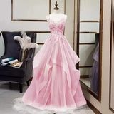 2027 Elegant Club Banquet Purple Strap Prom Dress Vocal Art Exam Senxi Colorful Silk Fairy Air Silk Dress Hosting Evening Dress