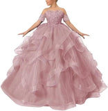 Vestidos de desfile de princesas para niñas de flores 2026 con encaje bordado, tallas grandes, tul en capas, vestidos de primera comunión para niñas. 