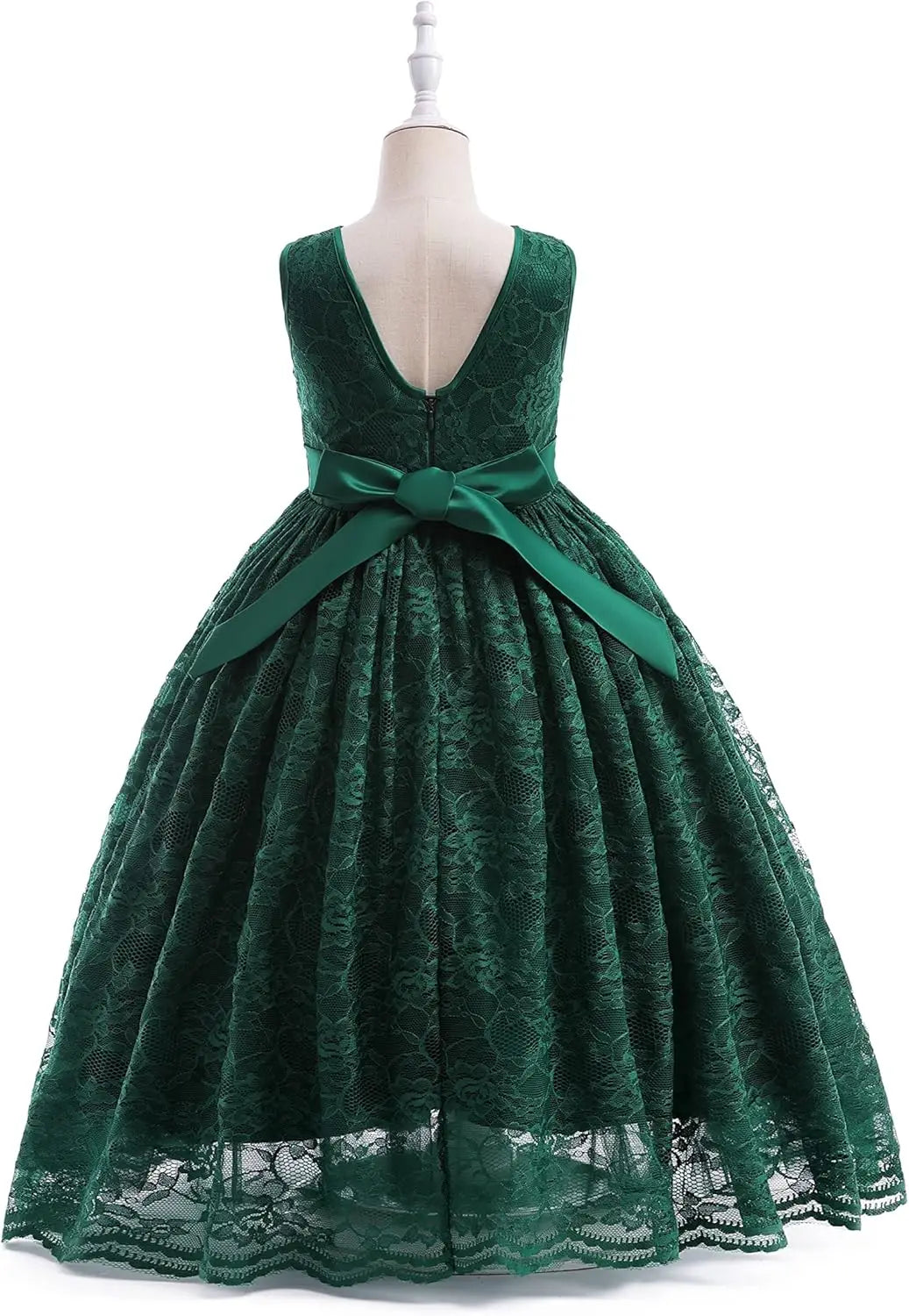 Full Lace Flower Girls Dress Long A Line Bridesmaid Wedding Tulle Dresses Birthday Formal Party Ball Gown girls party dress