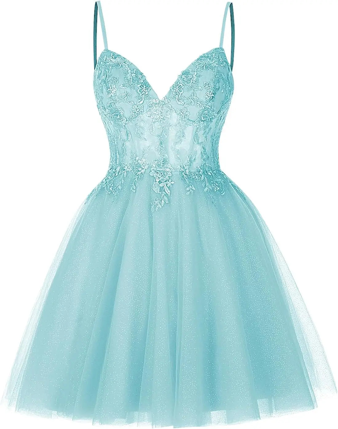 Pretty Short Lace Floral Homecoming Dresses for Teens Sparkly Tulle Illusion Prom Dress Cocktail Party Gowns Bridesmaid Gown